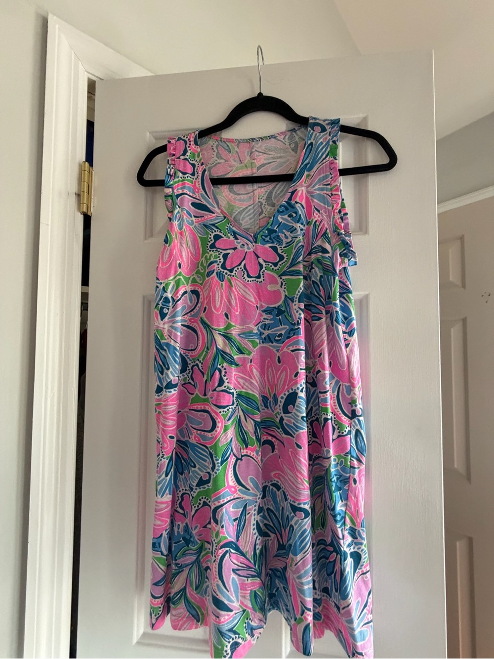 Lilly Pulitzer Pink, Blue & Green Floral Sleeveless Dress